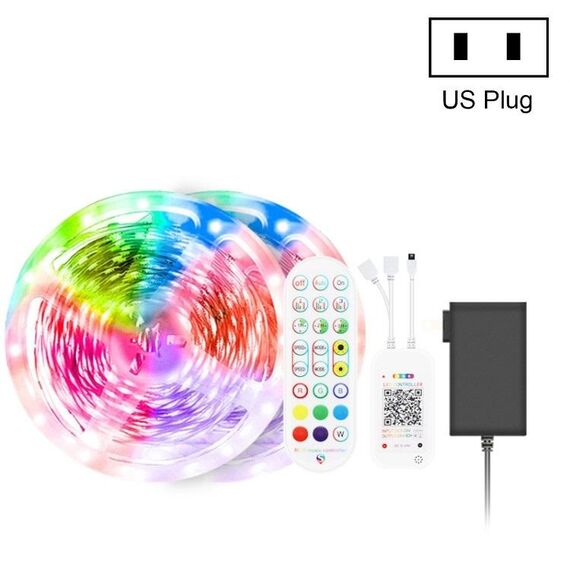 15M 270 LEDs Bluetooth Suit Smart Music Sound Control Light Strip Non-waterproof 5050 RGB Colorful Atmosphere LED Light Strip With 24-Keys Remote Control(US Plug)