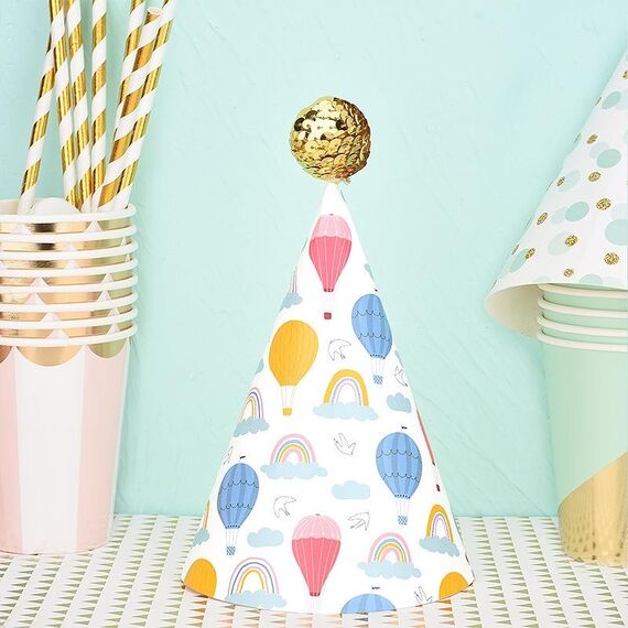 20 pezzi simpatici bambini Bronzing Birth Birthday Cappelli torta a forno decorazione festa cappelli a montone d'aria calda