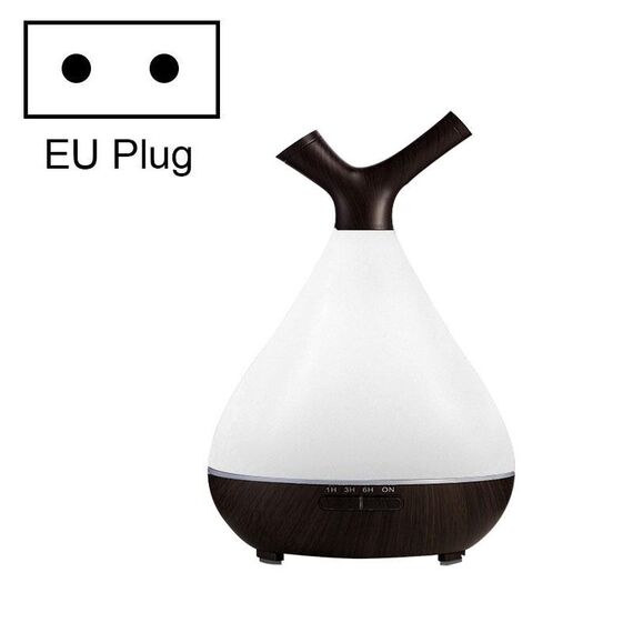 YCTA-008 Umidificatore d'aria per albero notturno con diffusore di aromi luminosi colorati a grana di legno piccolo muto per uso domestico, specifiche del prodotto: spina europea (venatura del legno profondo)