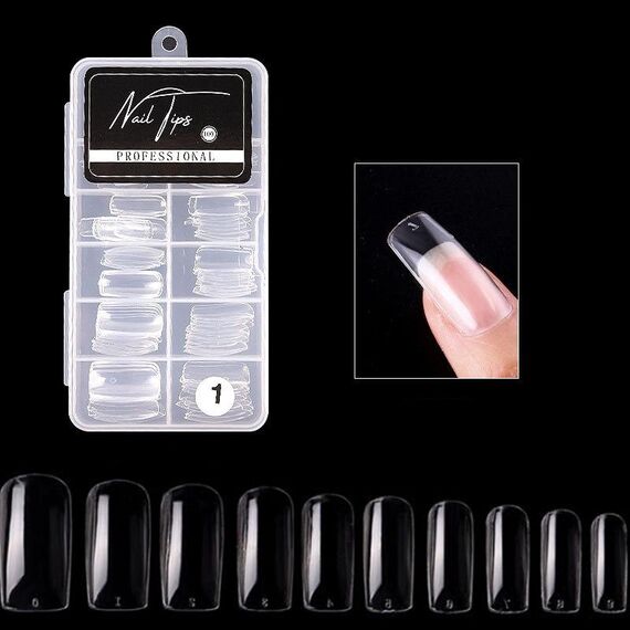 4 scatole nail art patch ultra-sottile seamless finito finito finito rimovibile prolungato per unghie finto per unghie falso (adesivi pieni trasparenti)
