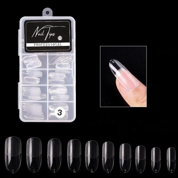 4 scatole nail art patch Ultra-sottile seamless finito finito finito rimovibile prolungato per unghie finto fase (scrub trasparente)