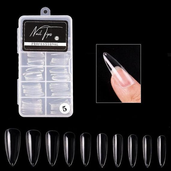 4 scatole nail art patch Ultra-sottile seamless finito finito finito rimovibile prolungato per unghie finto prolungato (gocce d'acqua trasparente)