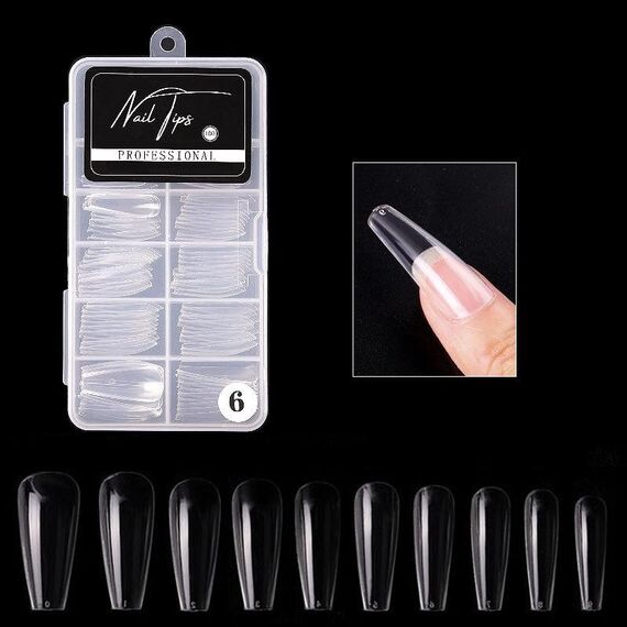 4 scatole nail art patch ultra-sottile seamless finito finito finito rimovibile prolungato per unghie per unghie falso (balletto trasparente)