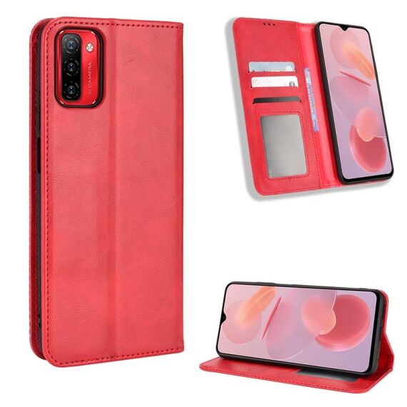 Per Ulefone Nota 12p Magnetic Fibbia Retro Texture Telefono in pelle (rosso)