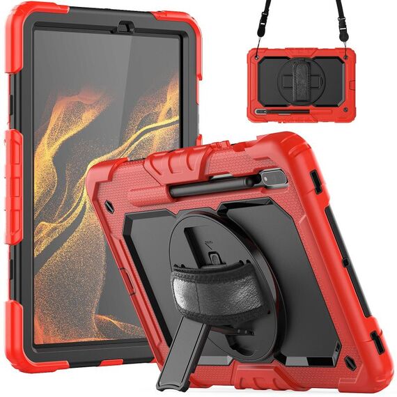 Per Samsung Galaxy Tab S8 11 pollici SM-X700 Silicone + PC Tablet Case (rosso + nero)