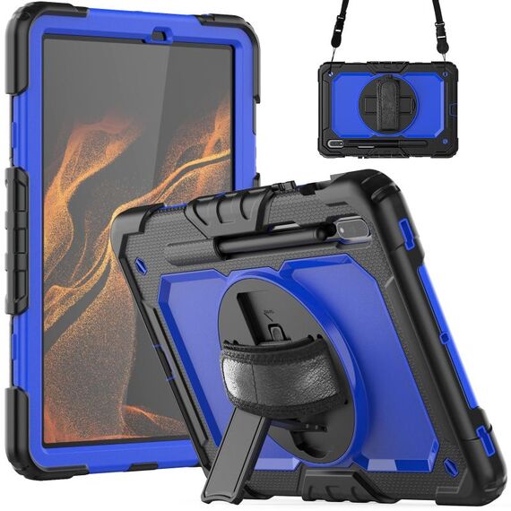 Per Samsung Galaxy Tab S8 11 pollici SM-X700 Silicone + PC Tablet Case (nero + blu scuro)