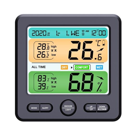 Termometro digitale per display digitale per interni e igrometro orologio elettronico a grande schermo domestico (TS-6211-B)