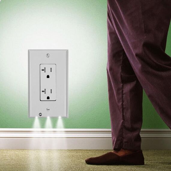 0.5W 110V Night Angel Square Plug Socket Sensor Luce notturna, Mini luce notturna a induzione di movimento del corpo umano a luce bianca