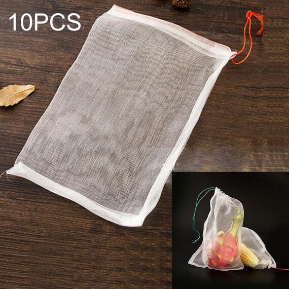 10 pezzi sacchetto a rete in nylon semi da giardino frutta sacchetti per il controllo dei parassiti verdura vigneto anti rete per uccelli rete per il controllo dei parassiti sacchetto per filtri a rete in nylon accessori forniture, dimensioni: 25 * 15 cm