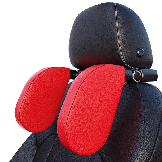 A05 Auto regolabile Auto Auto a forma di Memory Schiuma Schiuma Collo cuscino cuscino del sedile con cuscino con gancio e porta cellulare (rosso)