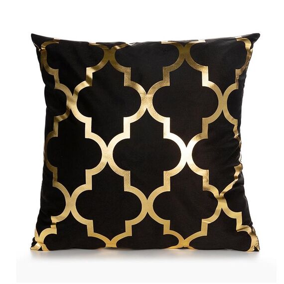 Fodera per cuscino con stampa in oro Cuscino per divano Cuscino per cuscino Decorazioni per la casa, senza anima del cuscino, Dimensioni: 45x45 cm (GOLD001-3)