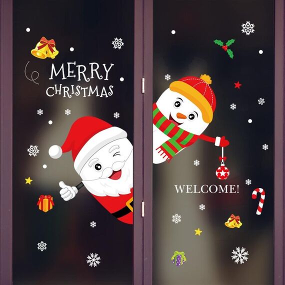 Decorazione rimovibile dell'autoadesivo della parete di festival di Natale della porta di vetro della finestra (6253)