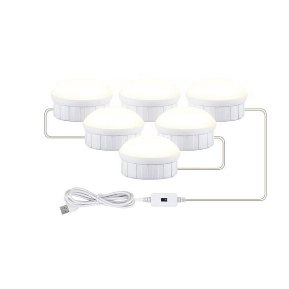 LED Trucco Mirror Light Beauty Fill Light Hand Sweep Sensore Specchio Lampada frontale, fonte di alimentazione: 6 lampadine (bianco naturale)
