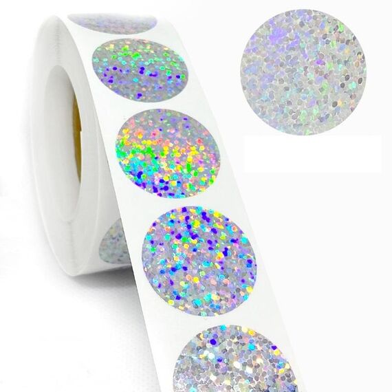 Adesivi sigillanti impermeabili al laser Adesivi decorativi per feste di matrimonio di compleanno, dimensioni: 25 mm 500 / rotoli (H095)