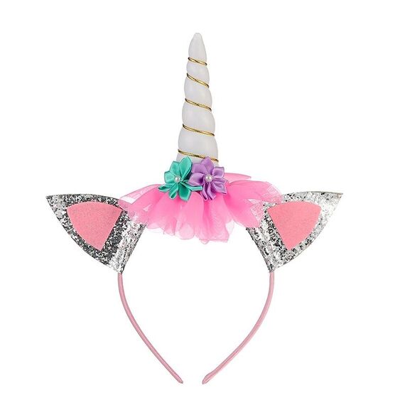 3 pezzi Unicorn Fascia per bambini Festival di compleanno Festival Party Accessori per capelli (bianco 1)