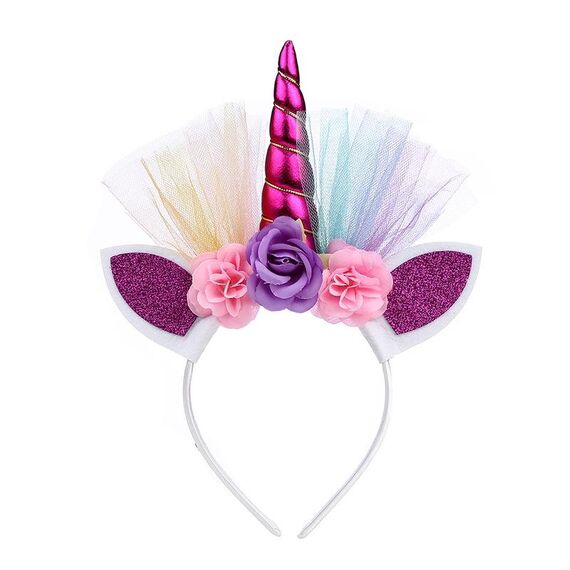 2 pezzi f006 Unicorn Fascia per bambini Festival per bambini Festival Party Party Accessori per capelli (Rose Red 2)