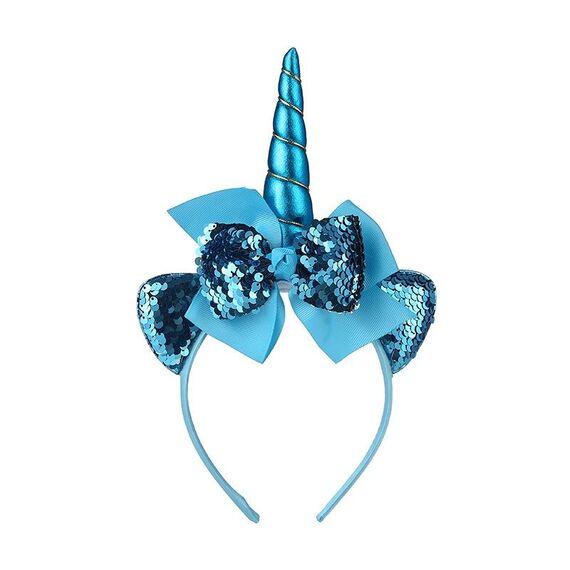 2 pezzi F036 fascia per capelli con cartoni animati per bambini compleanno festival festa accessori per capelli (blu)
