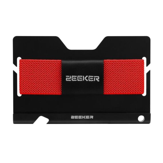 Zeeeker JK03 Titolare della carta in lega di alluminio multi-funzione Band elastico multi-funzione Portafoglio in metallo Portafoglio in metallo (rosso)