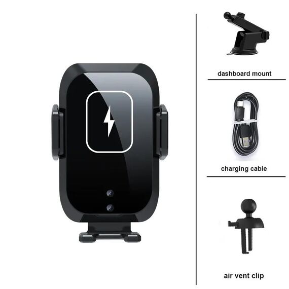 X11 Three Axle Linkage 15W Smart Touch Clip retrattile automatica Caricabatterie per auto wireless a ricarica rapida, specifica: standard con staffa per cruscotto