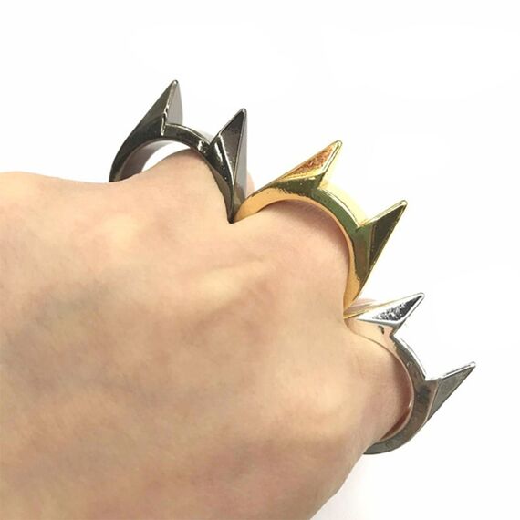 Anello di sopravvivenza in acciaio inox per autodifesa per donna/uomo argento TBD051632201C 6922422356516