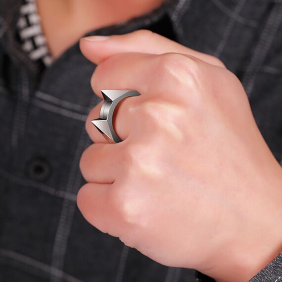 Anello di sopravvivenza in acciaio inox per autodifesa per donna/uomo argento TBD051632201C 6922422356516
