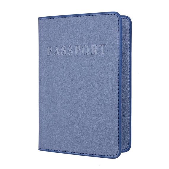 Porta passaporto multi-card in PU satinato MS101 Porta carte per passaporto da viaggio all'estero, colore: blu