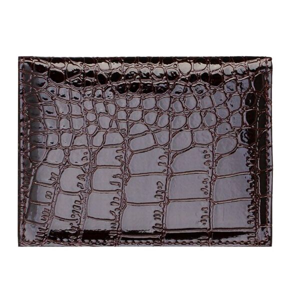 5 PCS PCVC1009 Pattern di coccodrillo PU Cartolina PU Supporto del documento CDC (Brown)