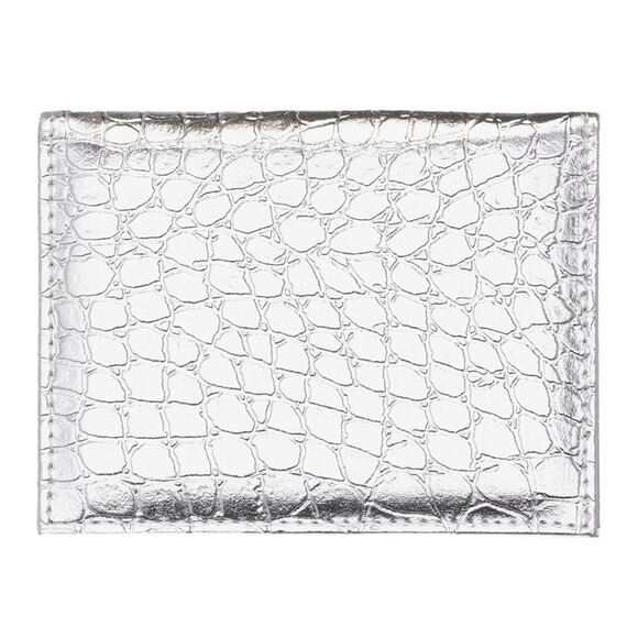 PCVC1009 Porta carte PU modello coccodrillo Porta documenti CDC (argento)
