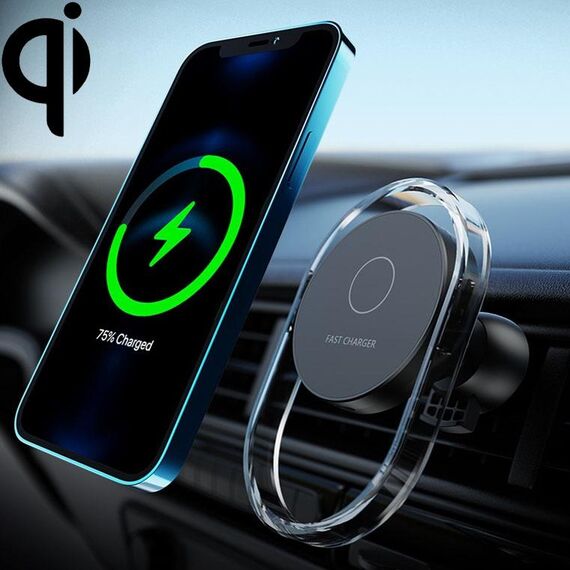 F9199 Staffa per telefono con caricabatterie wireless per auto magnetico da 15 W (nero)