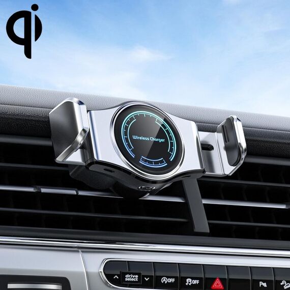 Porta di rilevamento intelligente (Silver) da 15 w Mini Car Caricatore Wireless (Silver)