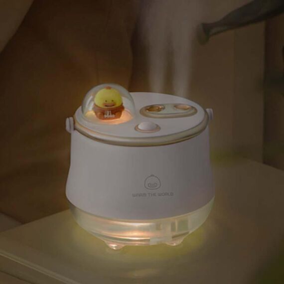 Umidificatore a doppio spruzzo di reintegrazione dell'acqua wireless F08 LED Humidificatore della luce notturna (bianco)
