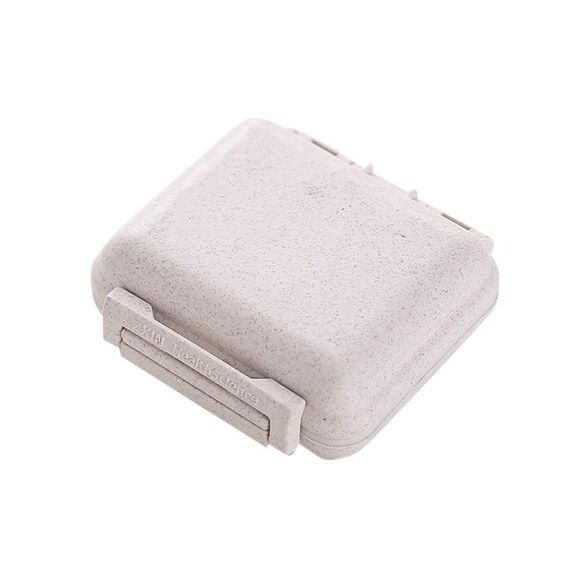 5 PCS JS0018 Box di pillola sigillata portatile con 6 scomparti per la scatola di assistenza sanitaria della pillola (beige)