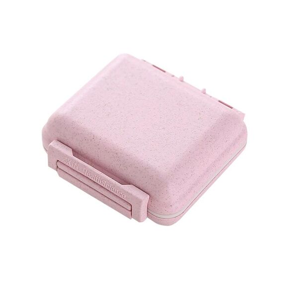 5 pezzi JS0018 Box di pillola sigillata portatile con 6 scomparti per la scatola di assistenza sanitaria della pillola (rosa)