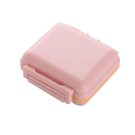 5 PCS JS0018 Scatola di pillola sigillata portatile portatile con 6 scomparti per la scatola di assistenza sanitaria della pillola (rosa solido)