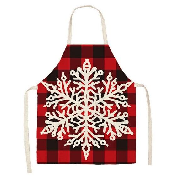 2 PCS Natale Plaid Series Cotton and Linen Grembiule per la pulizia della casa, Specifica: 47 x 38 cm (WQ-001308)