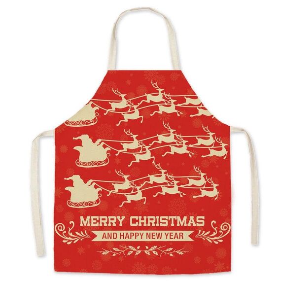 2 PZ Biancheria natale stampato Grembiule di Natale Regalo di Natale Adulto Bambini genitore-figlio Compositi genitore, Specifiche: 65x75cm (dare regali)