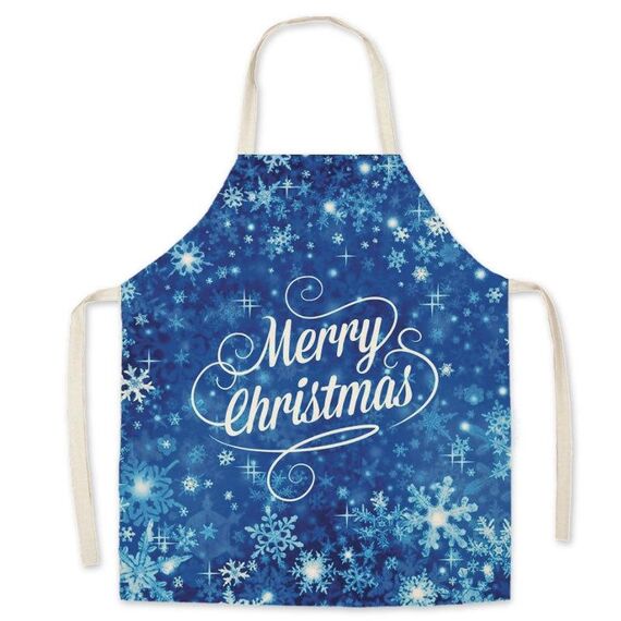2 PZ Biancheria natalizia Grembiule stampato Grembiule di Natale Gift Adulto Bambini genitore-figlio Compositi da genitore, Specifica: 65x75cm (ghiaccio e neve)