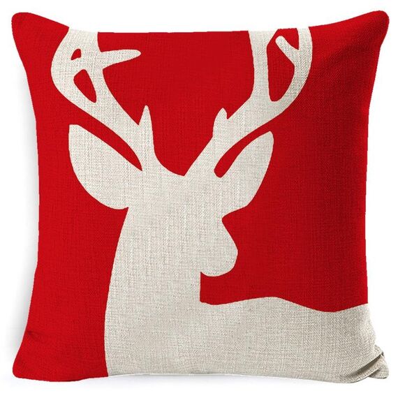 3 pezzi di natale lino di natale rosso federa federa senza cuscino, specifica: 45 x 45 cm (SDBZ-00305)
