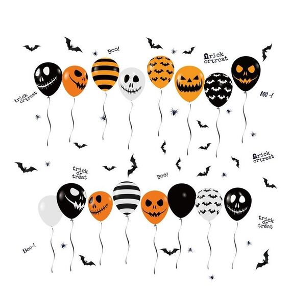 Adesivo elettrostatico per palloncino con decorazione in vetro horror di Halloween (palloncino)