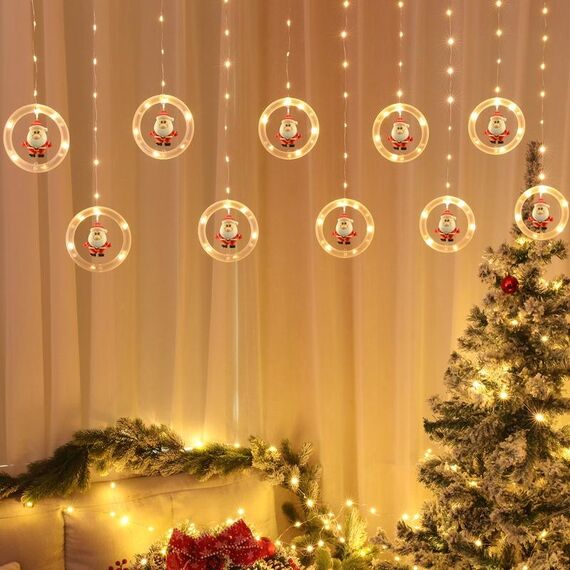 Decorazione natalizia luci USB Ring Doll 10 in 1 luci a corde (Babbo Natale)