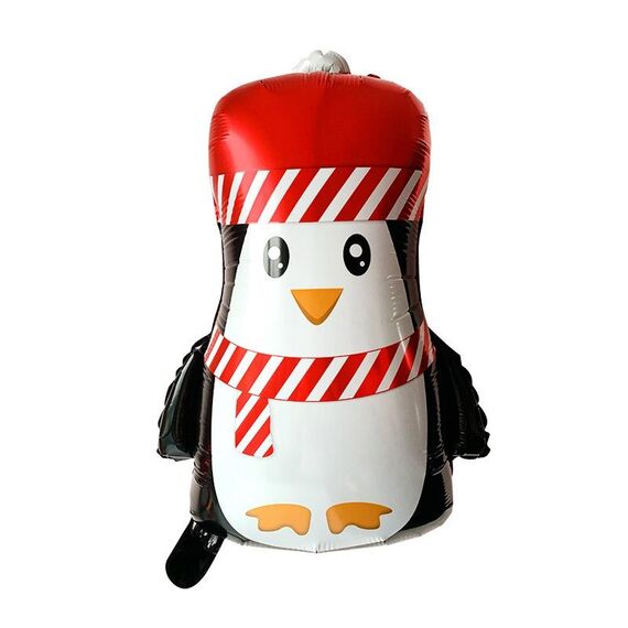 Palloncini in pellicola di alluminio per decorazioni natalizie, stile: pinguino