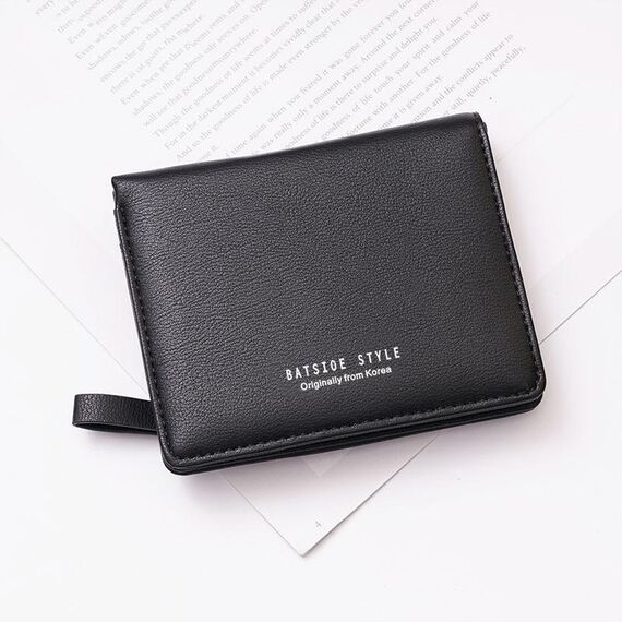 Portafoglio da donna BATATSIOE Type Breve Portafoglio Piccola Borsa da studente a due volte fresche Semplice Borsa a moneta multi-card (nera)