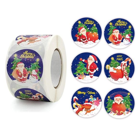 Adesivi per decorazioni natalizie Etichette per imballaggio di sacchetti regalo, dimensioni: 3,8 cm/1,5 pollici(K-126-38)
