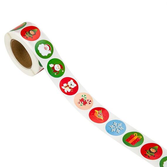 5 pezzi di natale decorazione della decorazione della decorazione della serie del regalo Etichetta dell'autoadesivo, dimensione: 25mm (numero 2)