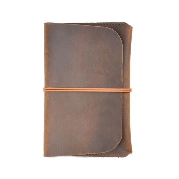 Passuro Crazy Horse Skin Passport Bag Document Document Holder Boarding Pass Portafoglio Titolare (Brown)