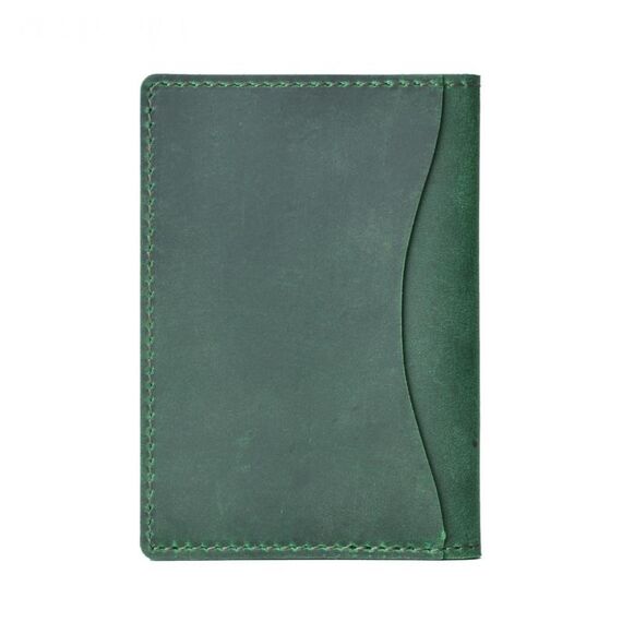 Porta carte da bovina Semplice carte di archiviazione della carta di archiviazione della carta di archiviazione della cartella di accompagnatore (verde dell inchiostro della pelle del cavallo pazzo)