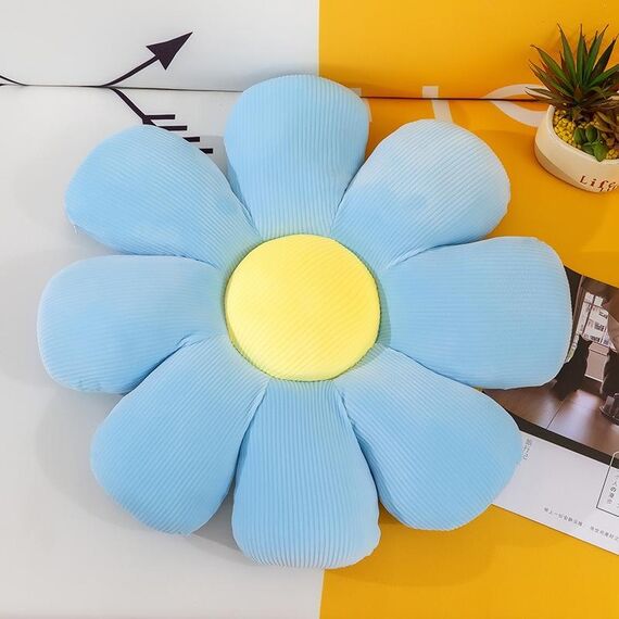 Piccolo fiore della margherita morbido cuscino elastico cuscino da 53 cm (cielo blu)