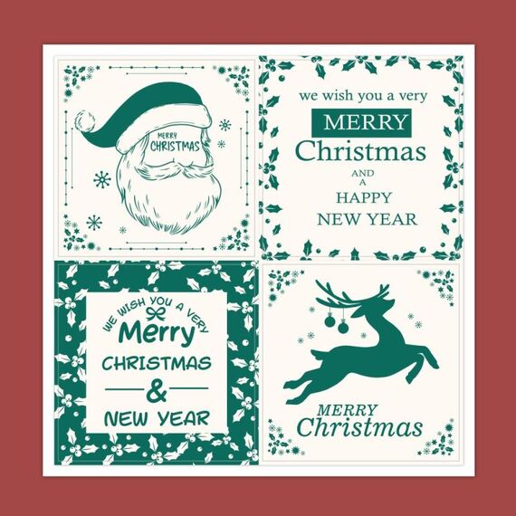 10 set Adesivo di guarnizione del contenitore di regalo quadrato di Natale (M3)