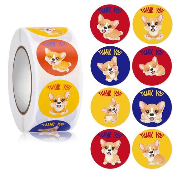 10 rotoli carino cartone animato animale bambino grazie adesivo (ha057)