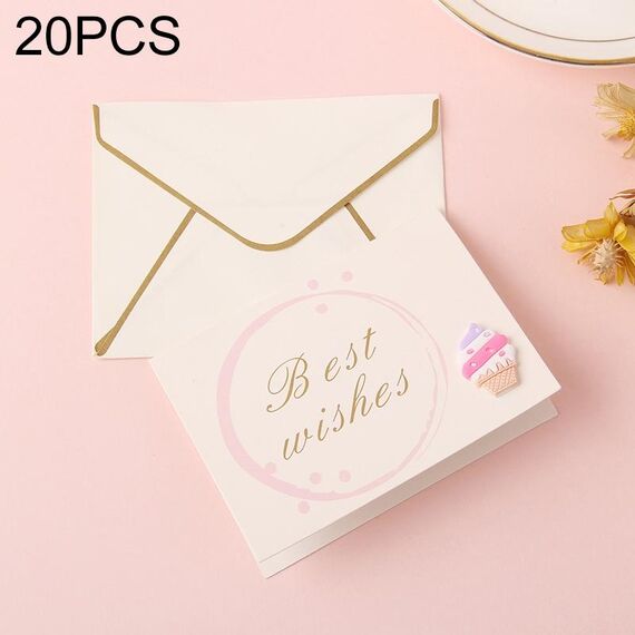 20 pezzi 3D Holiday Blessing and Thanksgiving Card con busta (Torch Ice Cream Icon)